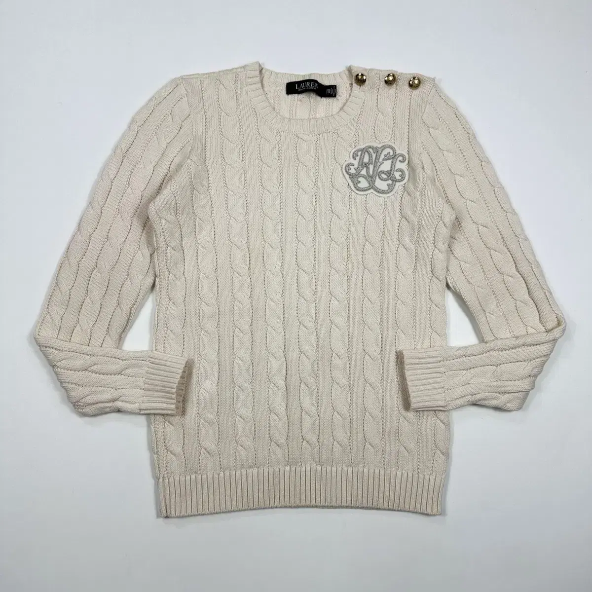 ポロラルフローレン RL アイボリーケーブルニット (女性におすすめのXXS)